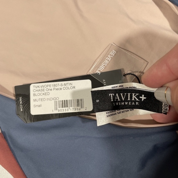 NWT Tavik [ Small ] Chase Plunge‎ Colorblock One Piece Swimsuit Muted Indigo - Picture 12 of 12